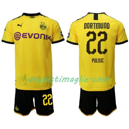 Divisa di Calcio Borussia Dortmund Pulisic 22 Bambino Prima 2019/2020